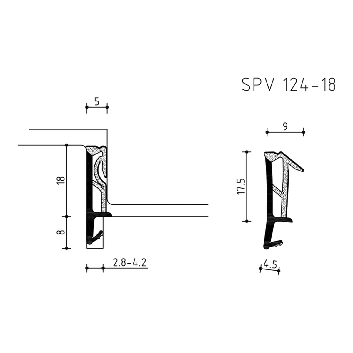 Tarpinė SPV 124-18 (VarioSoft) – brėžinys