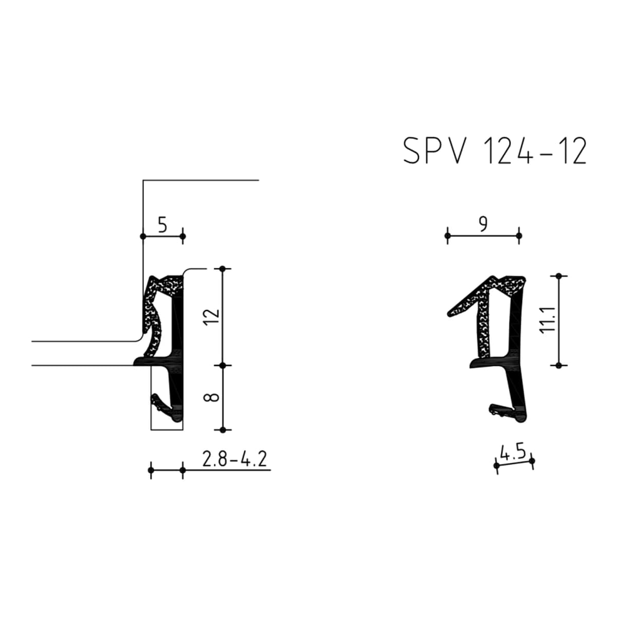 Tarpinė SPV 124-12 (VarioSoft) – brėžinys