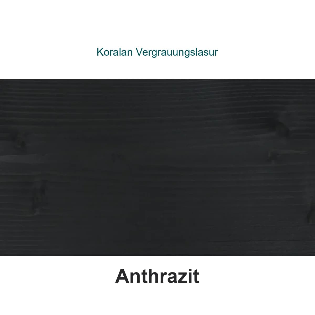 Koralan Vergrauungslasur atspalvis Anthrazit ant spygliuočių medienos