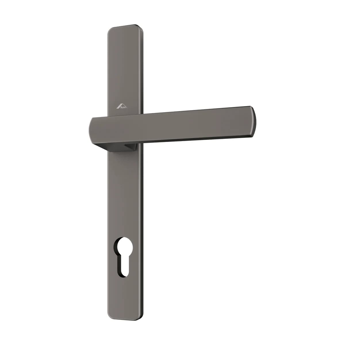 ROTO Square lauko durų rankena ant 30 × 245 mm plokštelės, vidinė, titano spalvos