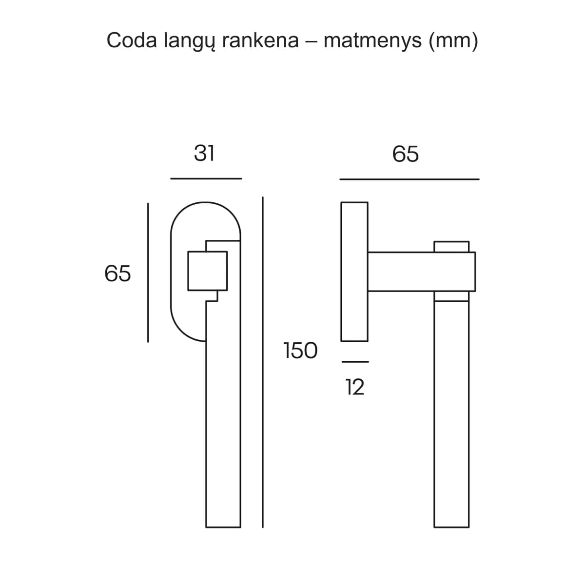 COMIT Coda langų rankena