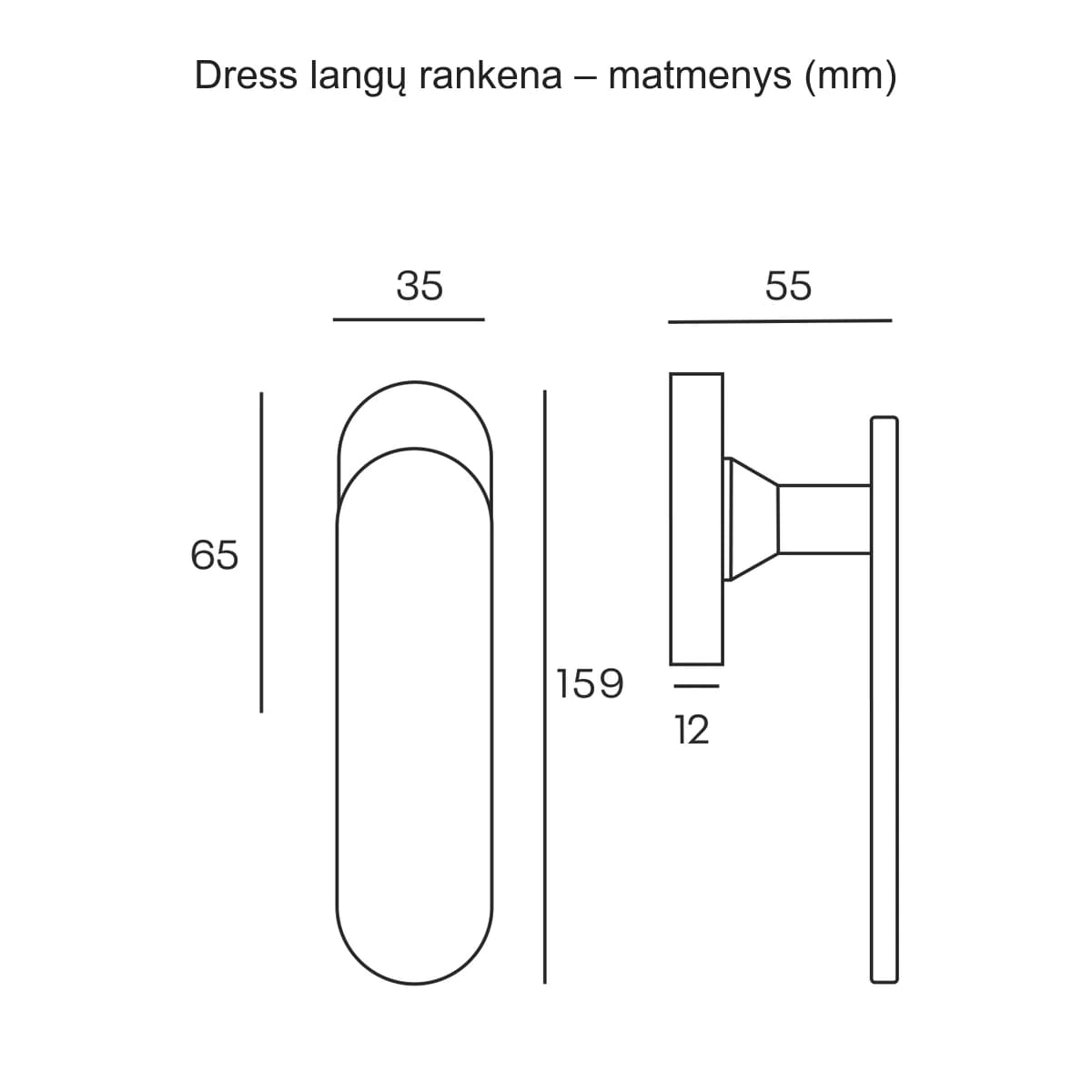 COMIT Dress langų rankena