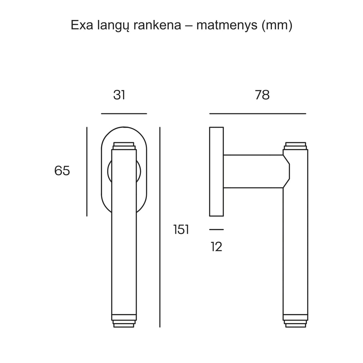 COMIT Exa langų rankena