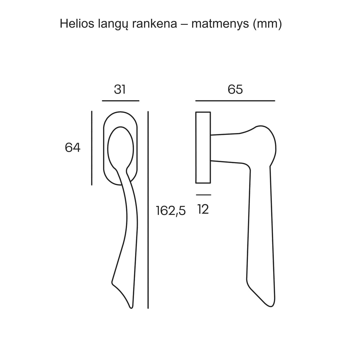 COMIT Helios langų rankena