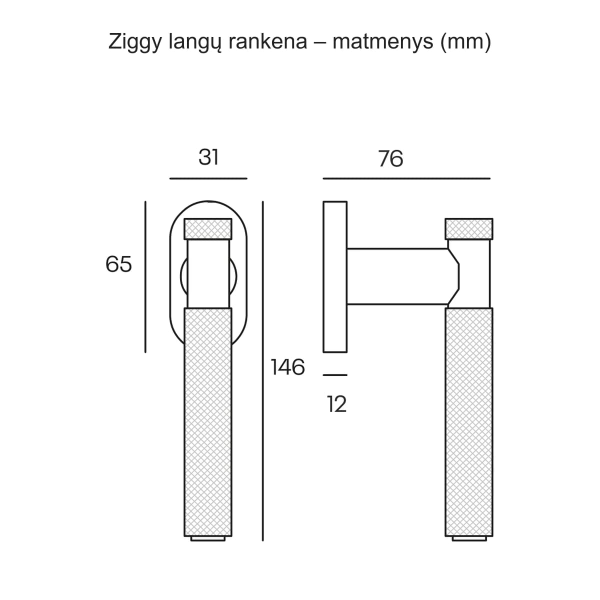 COMIT Ziggy langų rankena