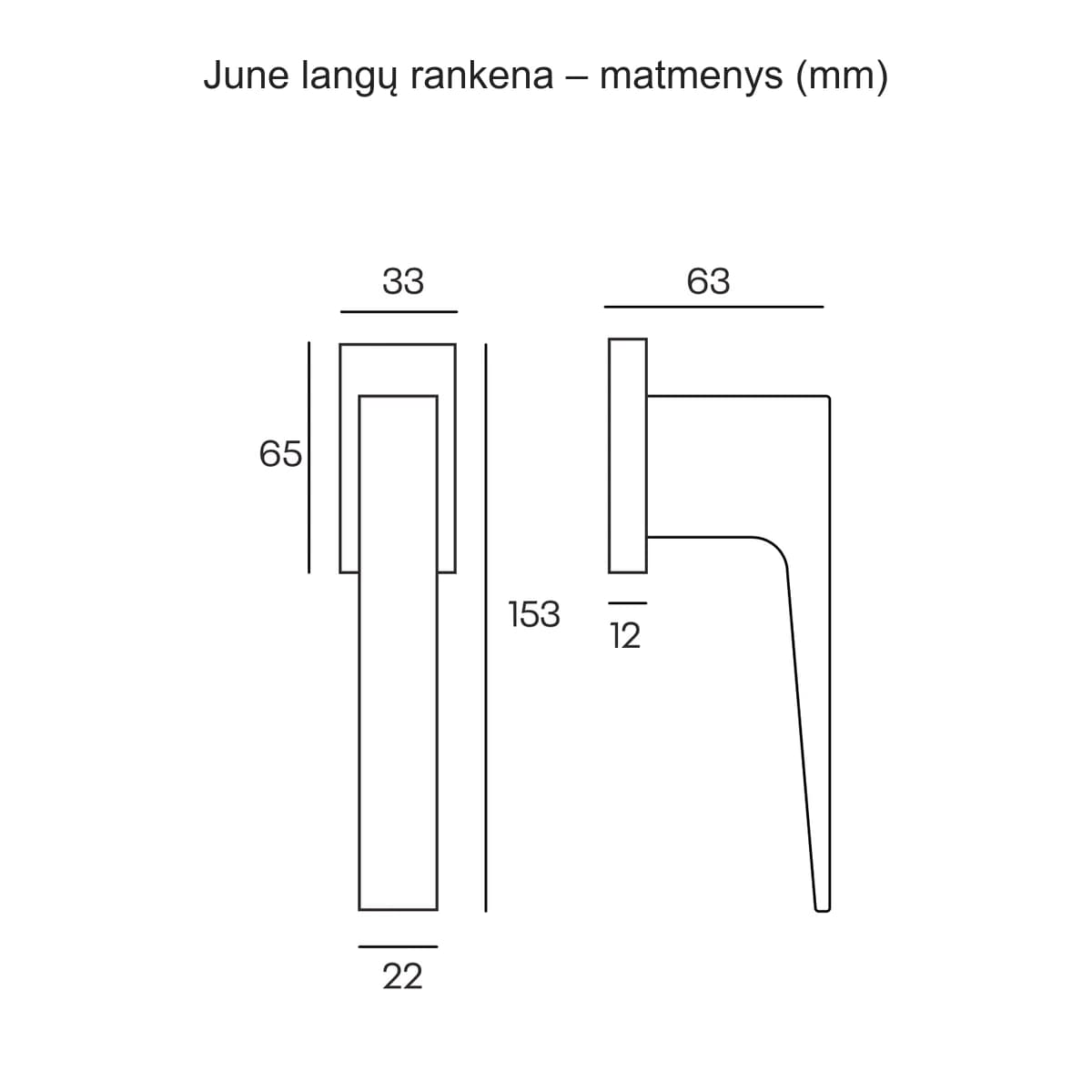 COMIT June langų rankena