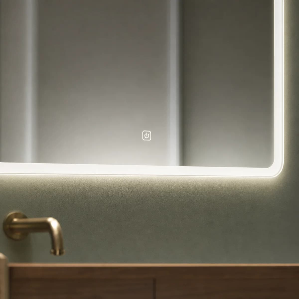 LED veidrodis – jutiklinis mygtukas ir šviesos juosta