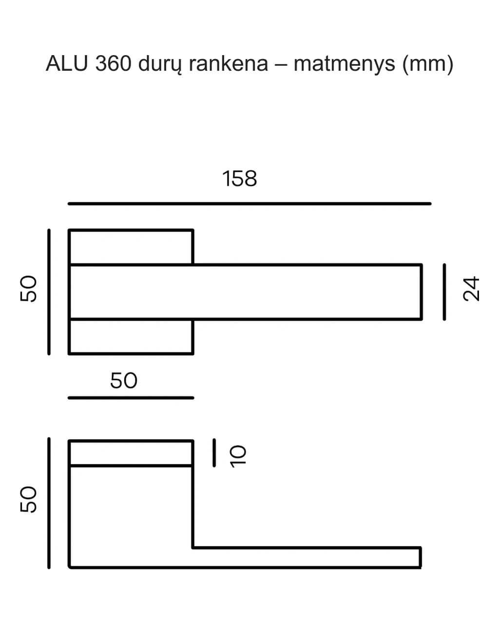 COMIT 360 ALU durų rankena