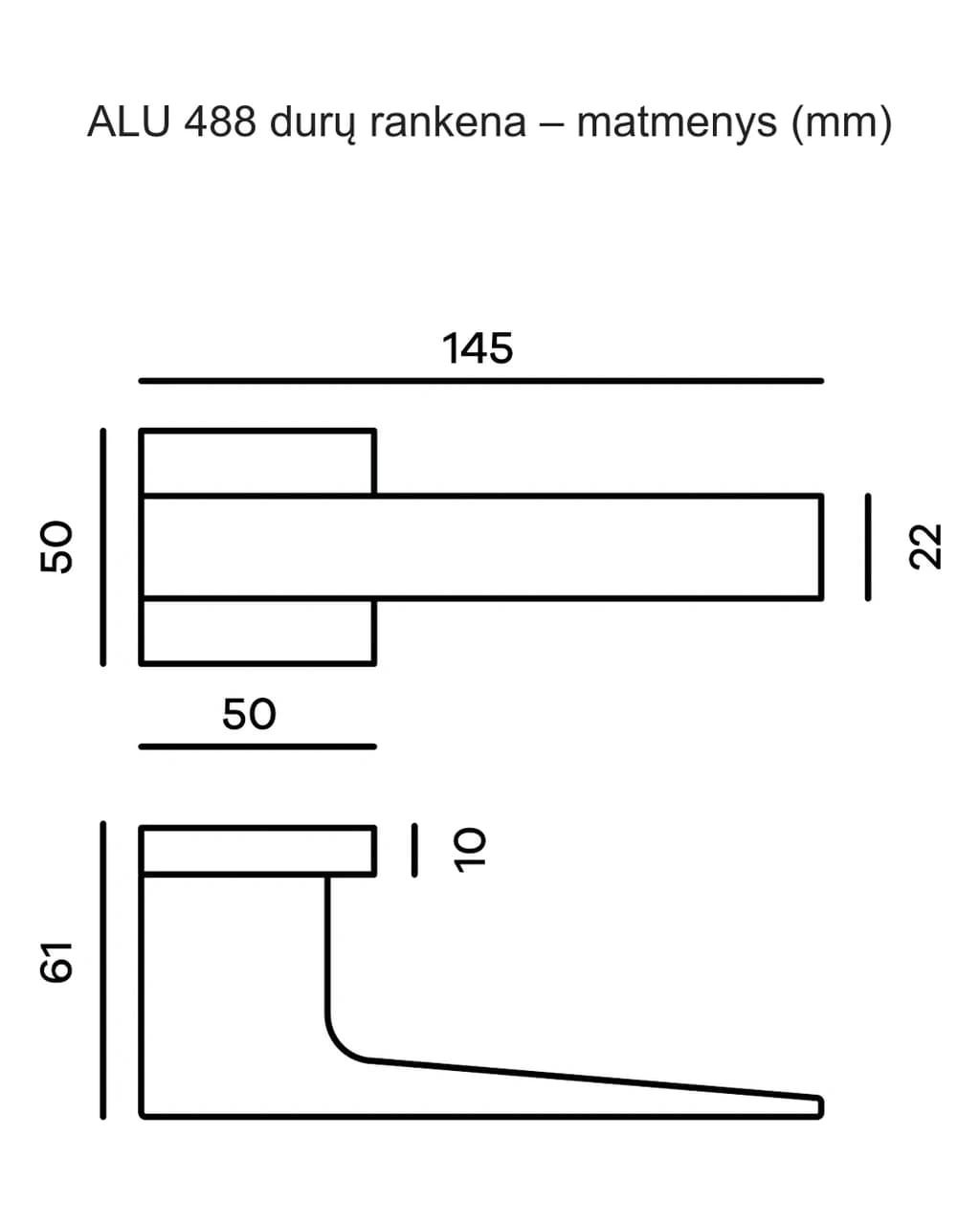 COMIT 488 ALU durų rankena