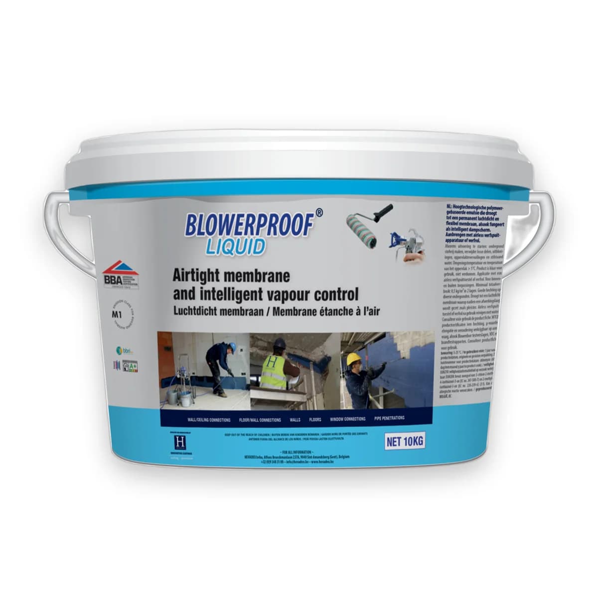 Skysta oro sandarumo membrana BLOWERPROOF Liquid