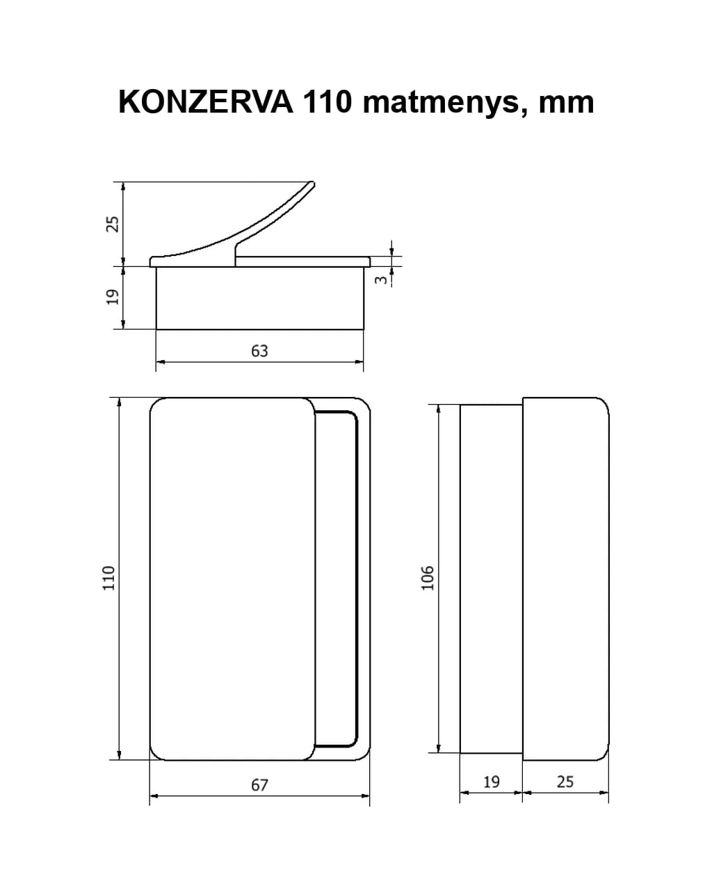 Traukiamoji durų rankena KONZERVA (M&T)