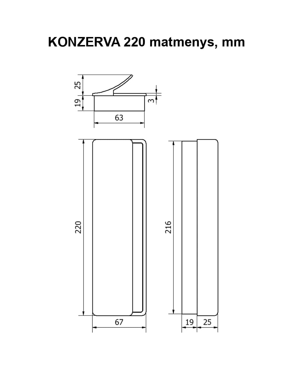 Traukiamoji durų rankena KONZERVA (M&T)