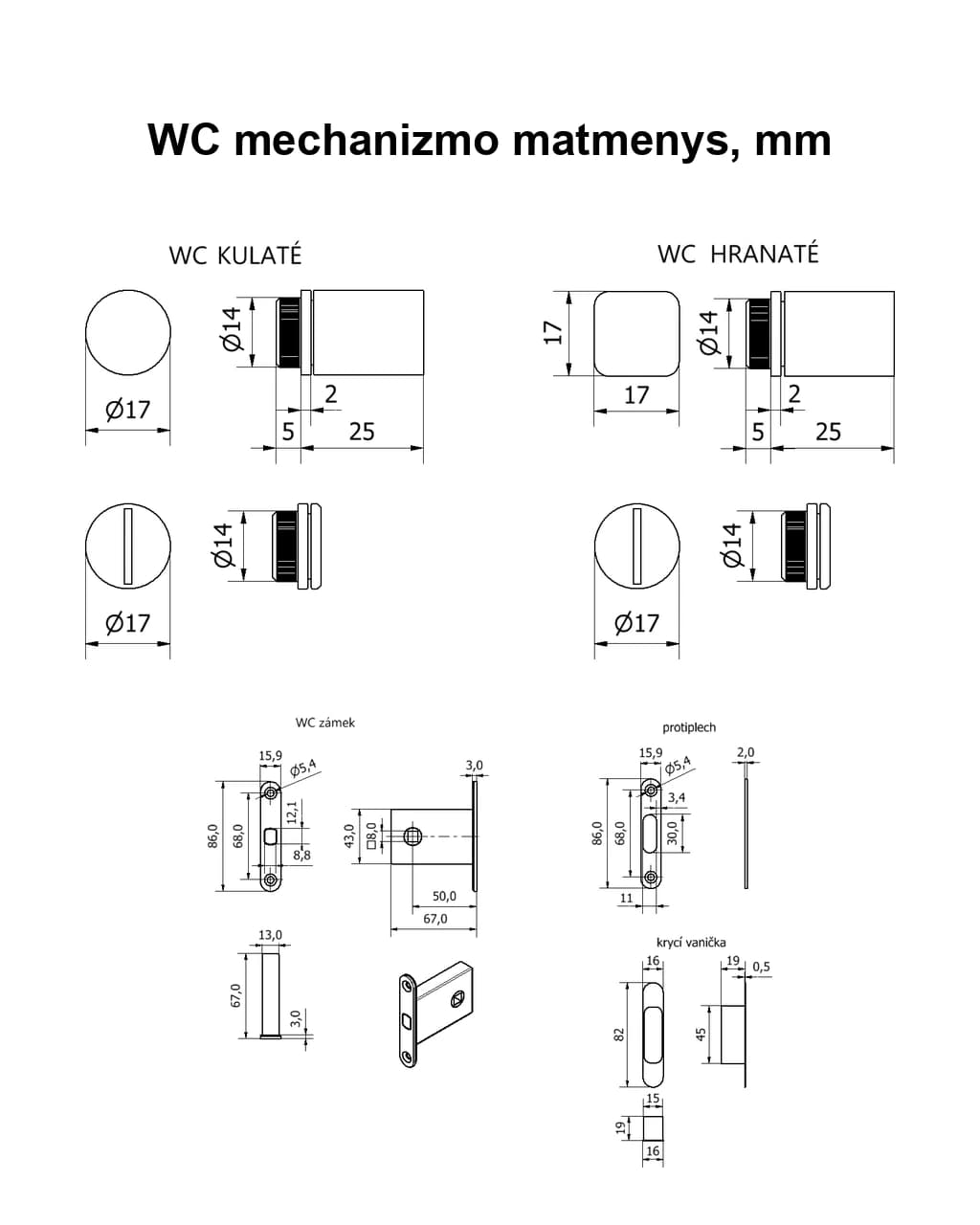 WC mechanizmas su mini spyna (M&T)