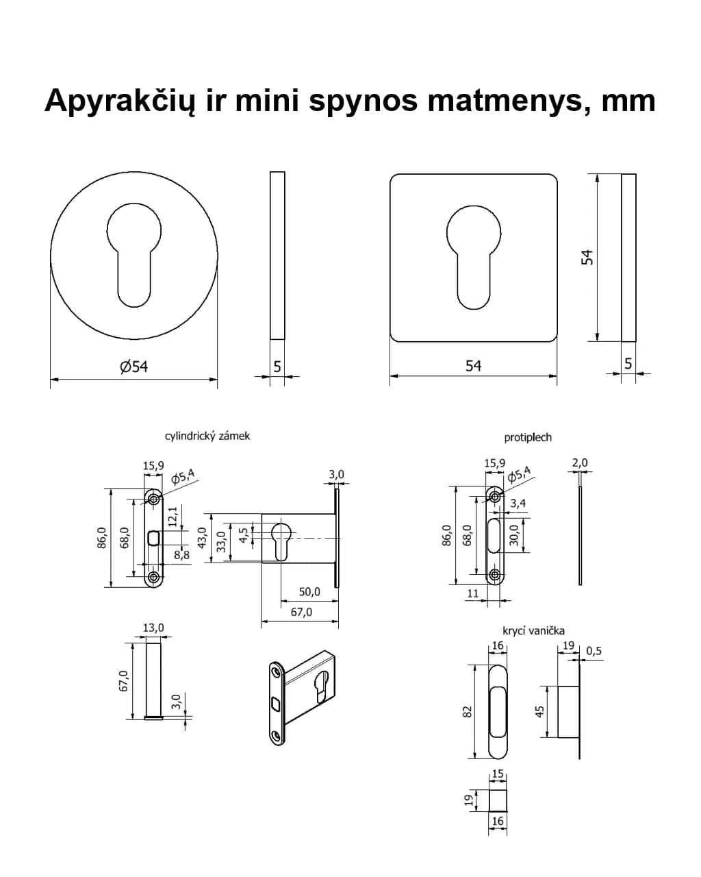 Magnetinės cilindro apyraktės su mini spyna (M&T)