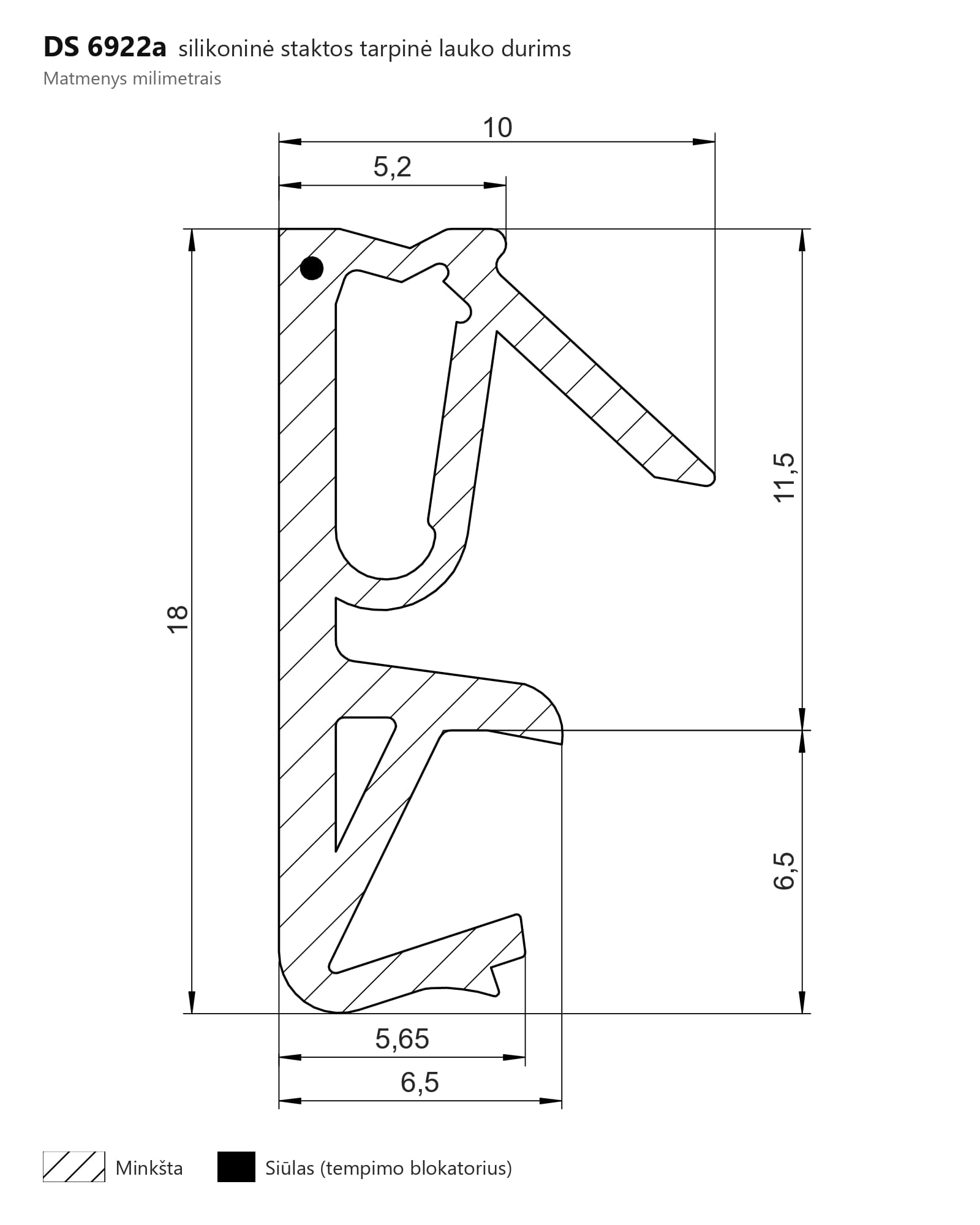 Tarpinė DS 6922a (silikoninė) – antras brėžinys