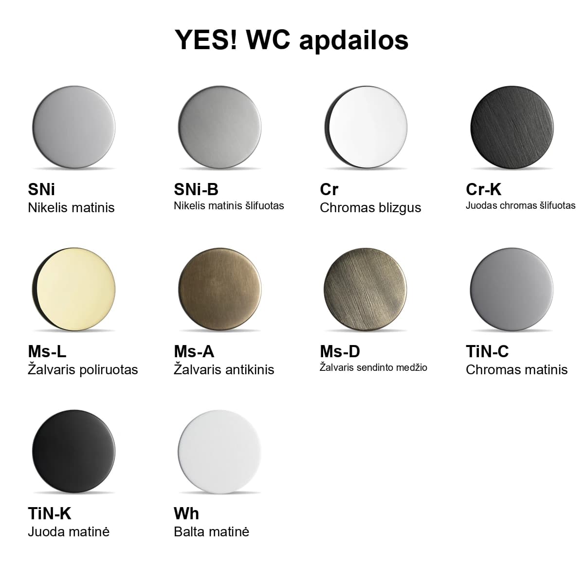 Durų rankena YES! su WC užraktu (M&T)
