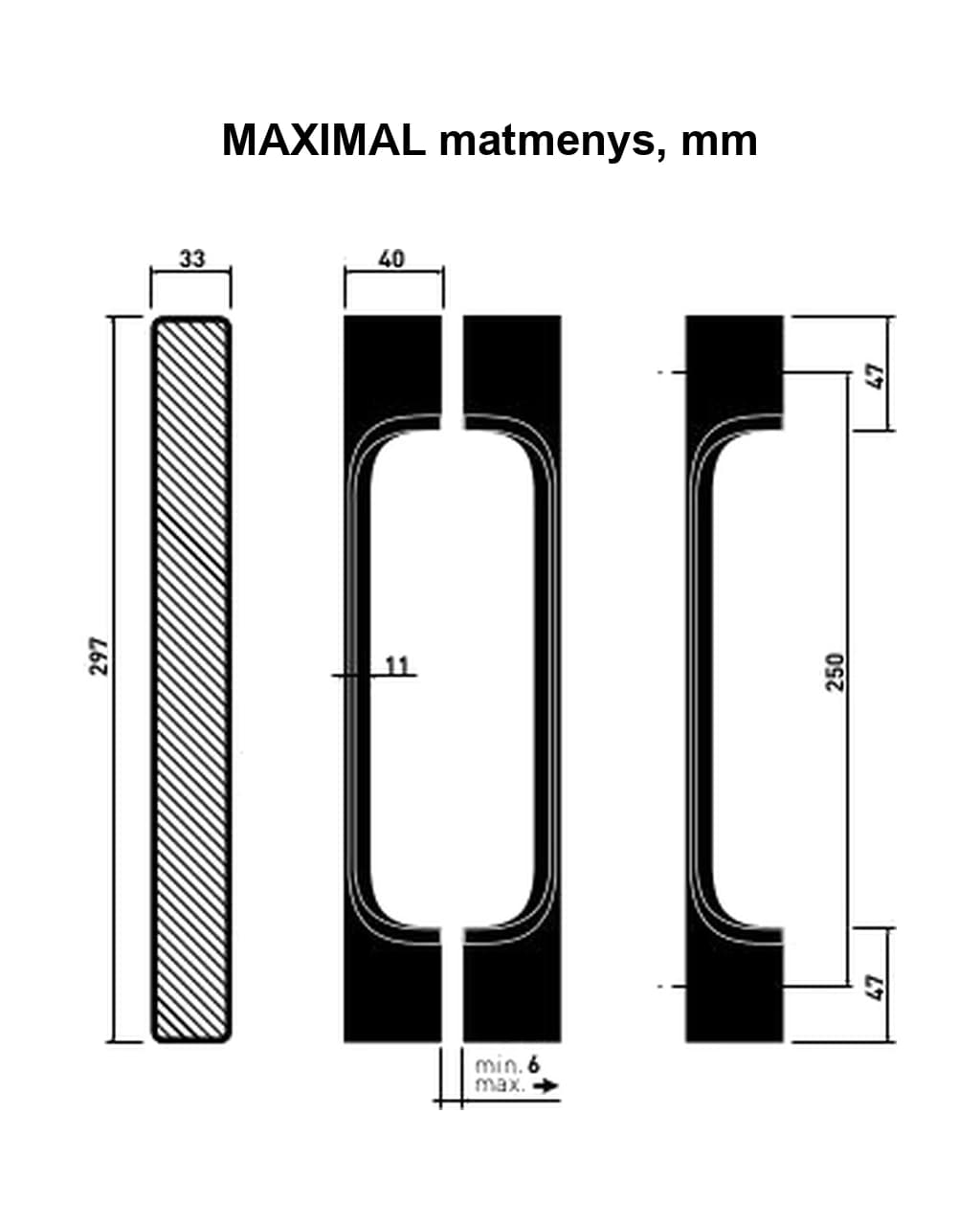 Įdėklas MAXIMAL rankenai (M&T)