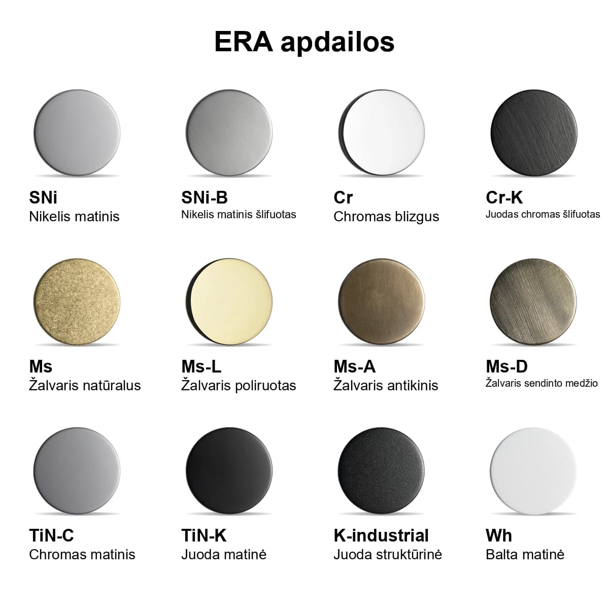ERA rankenų ir apyrakčių apdailos