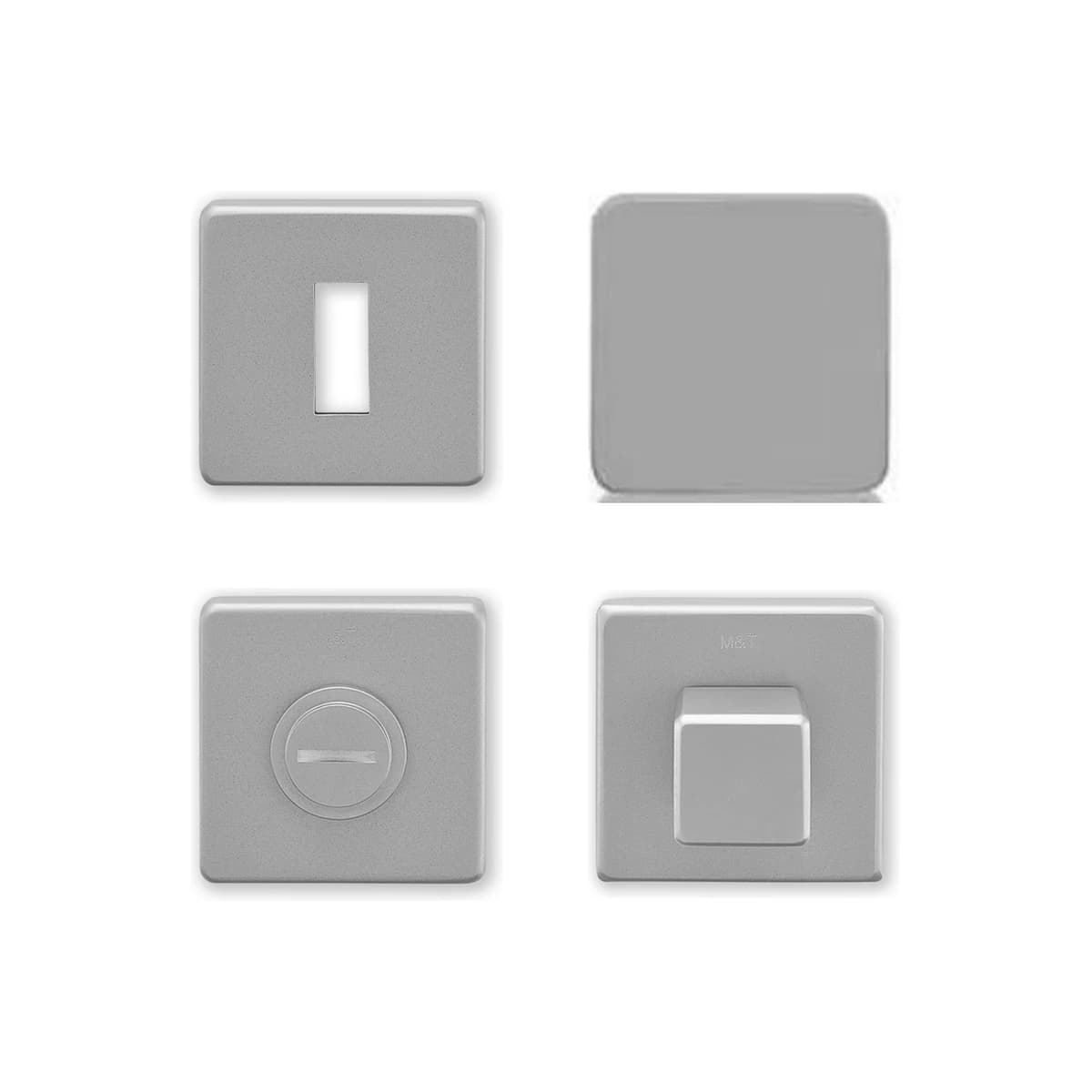 MINIMAL 47 × 47 mm apatinės apyraktės: paprastam raktui, aklos ir WC užraktui