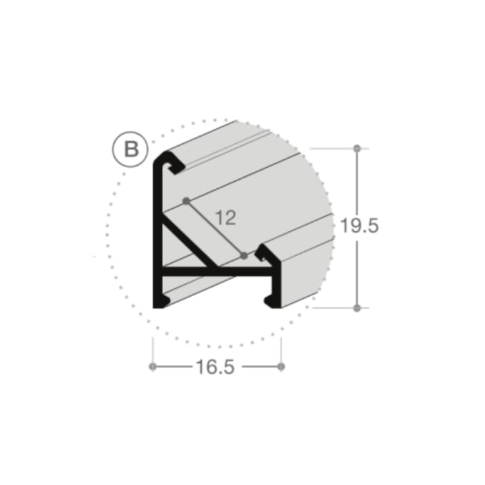 Profilis LED juostai Windlight E2 45°, 3 m – penkta nuotrauka