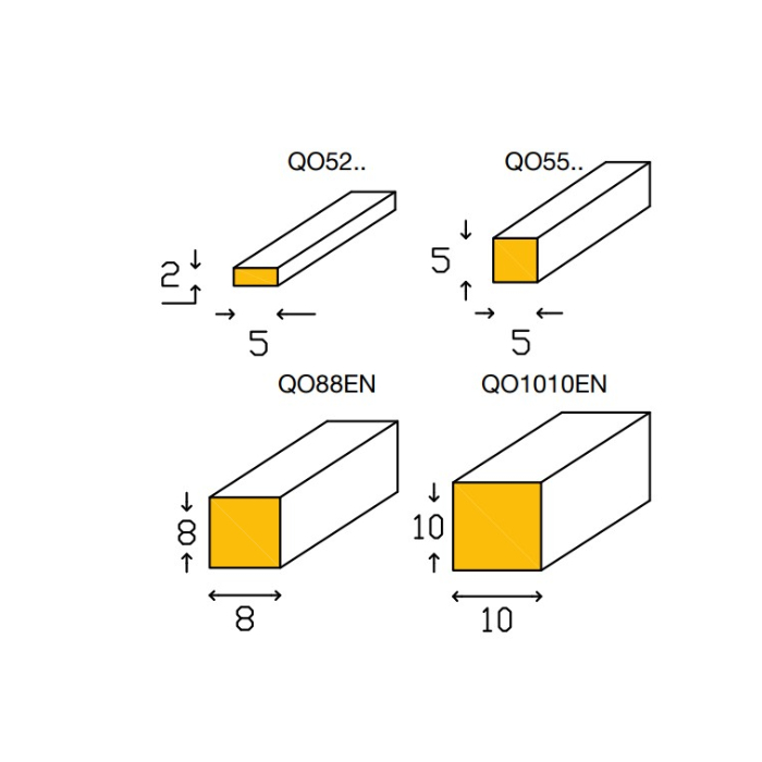 DECOpart H kvadratiniai – stačiakampiai profiliai