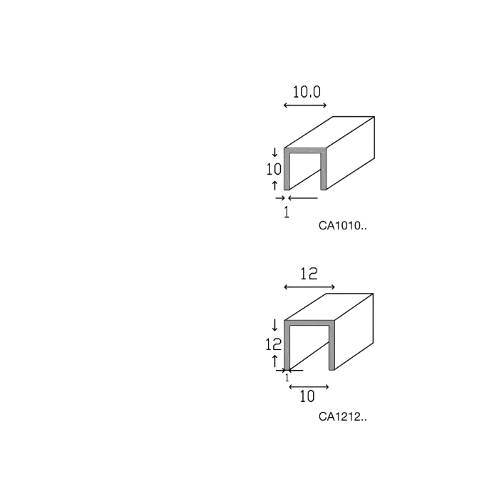 DECOpart H profiliai „U” formos