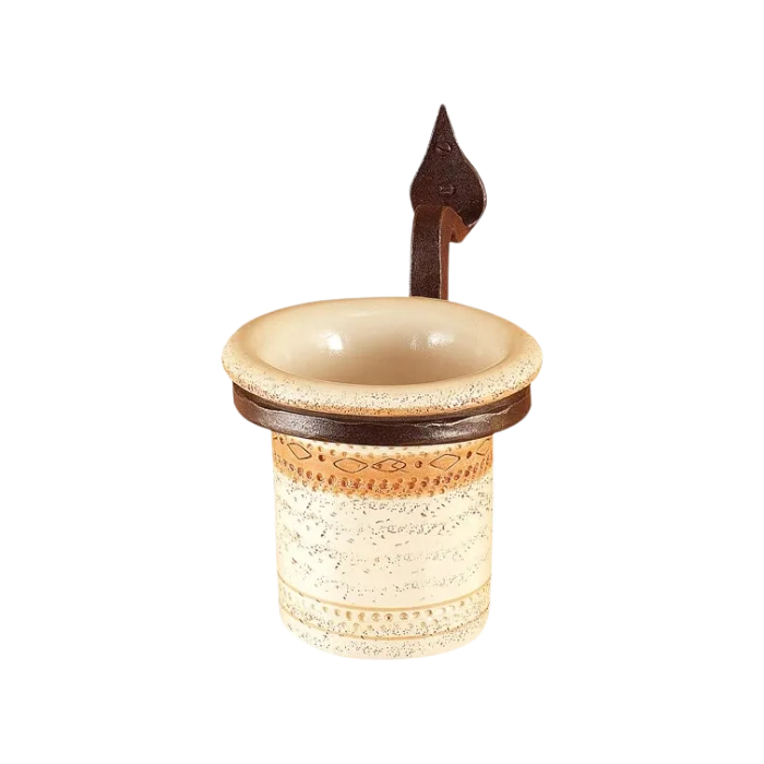 FT321 Kaltinis laikiklis stiklinei su keramikine taurele